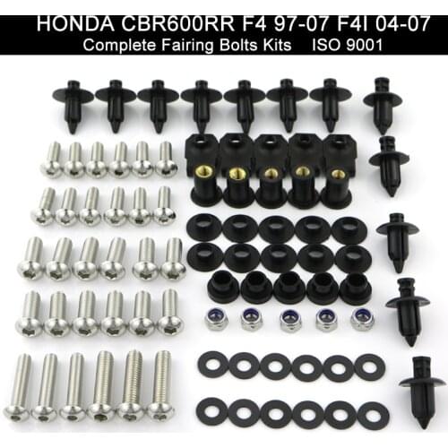 Fit For Honda CBR600RR F4 CBR 600RR F4 1999-2007 F4i 2004-2007 Complete Full Fairing Bolts Kit Fairing Clips Stainless Steel