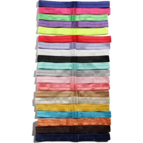 10PCS 5/8" (15mm) Handmade Solid Candy Nylon Headbands Elastic Ribbon Band Hair Tie Headwear Hair Accessories