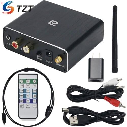 TZT Bluetooth 5.0 Receiver Wireless DAC w/ Remote Controller Connect Speakers Power Amp Enjoy Karaoke