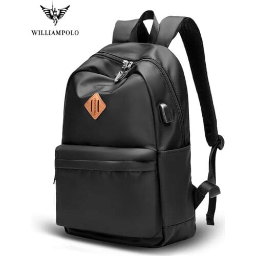 Backpack Unisex with USB charging port Waterproof Nylon Softback Laptop Travel Shoulder Schoolbag