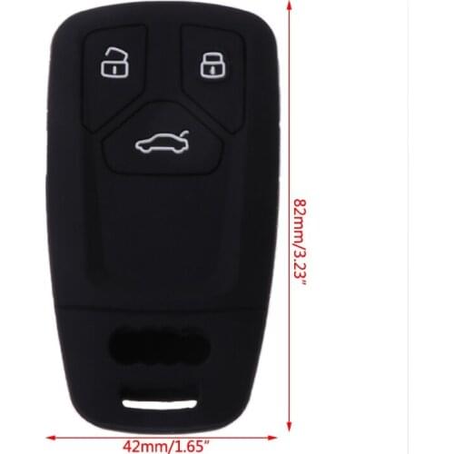 Silicone Car Key Fob Case Cover For Audi A4 A4L 8 S 2017 2016 Allroad Q5 Q7 TT TTS B9 F19A