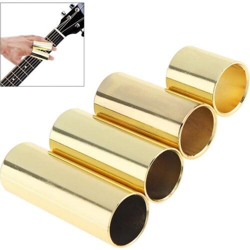 Guitar Silder 4pcs/lot Gold Plated Steel Guitar Slide 28mm 51mm 60mm 70mm Electronic Guitarra Smooth Slider