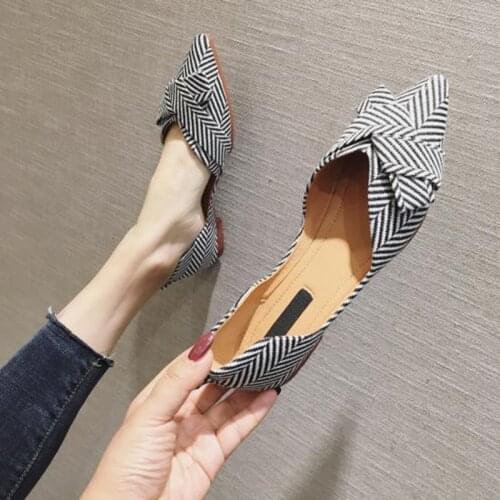 Fashion Flats for Women Shoes 2021 Spring Summer Boat Shoes Pointed Toe Casual Slip-on Shoes Elegant Ladies Footwear Plus 35-41