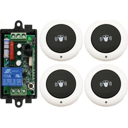 Universal AC 220 V 10A Relay 1CH 1 CH Wireless Remote Control Switch Receiver and RF Roundness Transmitter,315 / 433 MHz