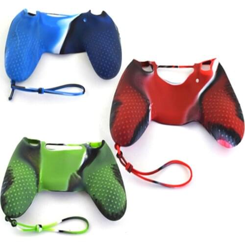 10PCS With sling Camouflage Silicone Rubber Case Skin Grip Cover Case For PS4 Controller Joystick Gamepad Outer Case