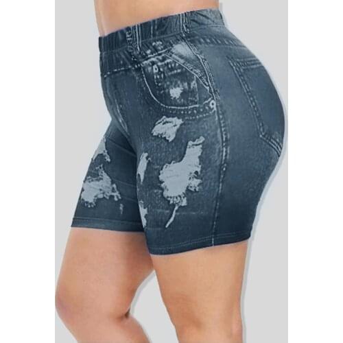 2021 Casual Stylish Women High Waist Ripped Elastic Jeans Slim Shorts Hot Pants Denim Shorts High Waist Plus Size Sexy Shorts