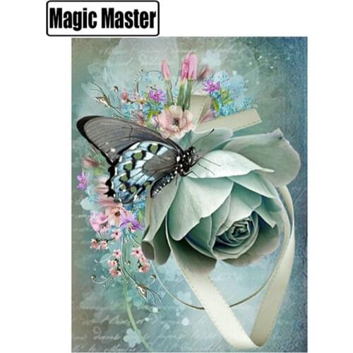 5d diy diamond painting flower picture full square 3D diamond mosaic resin diamond embroidery butterfly