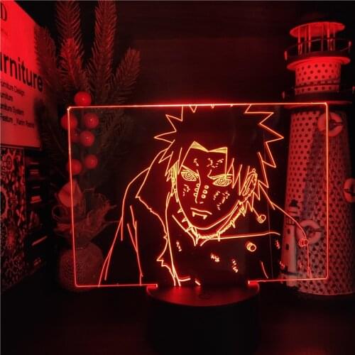 Acrylic 3d Lamp Anime Naruto Pain Figure Led Night Light for Bedroom Decor Cool Manga Table Lamp Colorful Night Light Pain Gifts