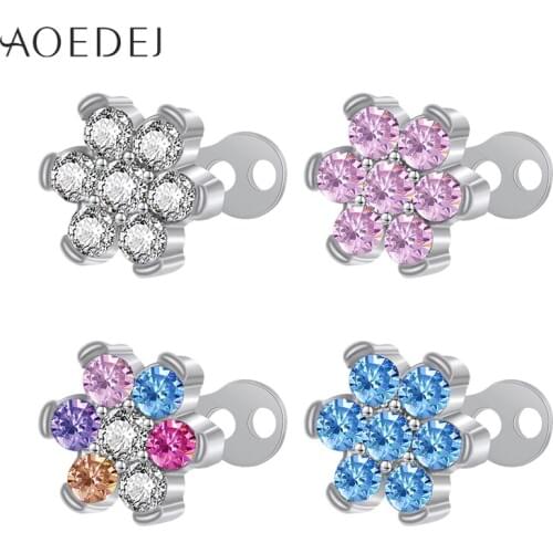 AOEDEJ 14G 1PC Dermal Anchor Top Piercing Skin Diver Surface Ring Micro Retainers In Body Implant with Base Stud Body Jewelry