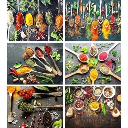 AZQSD Diamond Painting Kitchen Cross Stitch Full Drill Square Diamond Art Flower Home Decor Gift Needlework Embroidery Sale