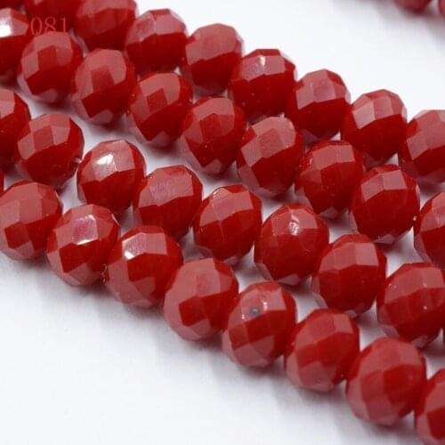 FLTMRH 6mm Red Porcelain Glass Beads Faceted Round Crystal Beads Charm Miyuki Loose Beads Crafting for Jewelry Making