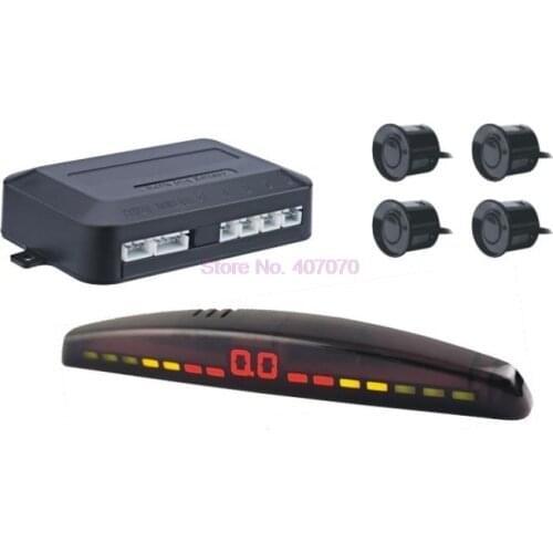 By DHL or Fedex 50set Car Parking Sensor Auto LED Display Reverse Backup Car Parking Radar Monitor Detector System 4 Sensors