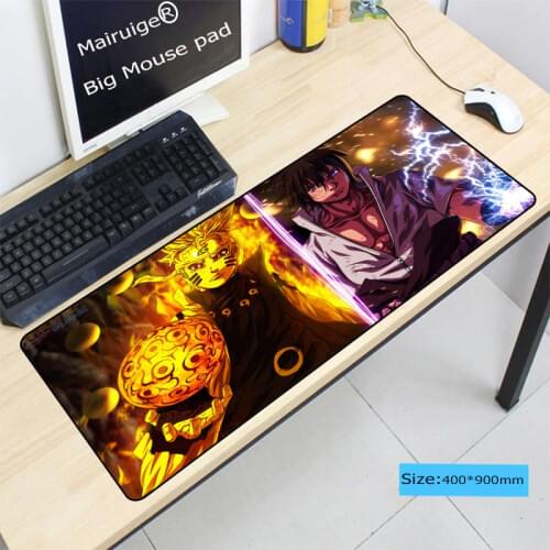 Mairuige Naruto Anime Notbook Computer Large Lock Edge Mousepad Gaming Padmouse Gamer To Laptop 90x40cm Mice Keyboards Desk Mat
