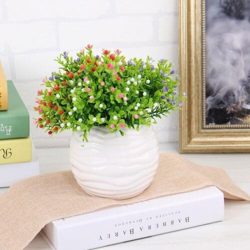 1pcs Milanese Grass Potted Flower Ikebana Simulation Plant Accessories Full of Stars Decoration