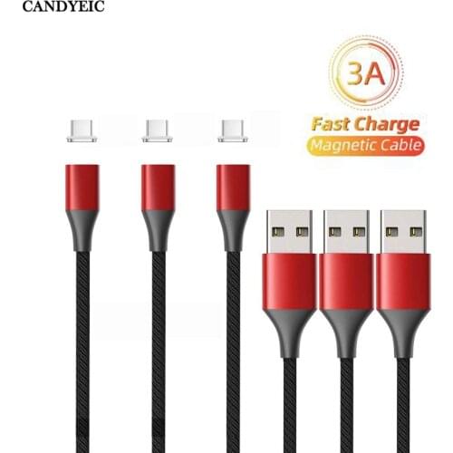 CANDYEIC 3A Charging Cable Magnetic Cable For Samsung Galaxy A9(2018) Charging Data Cable Line USB-C Mobile accessories