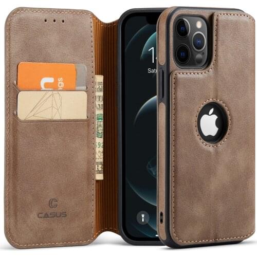 Leather Case For iPhone 12 11 Pro Max Wallet Case Slim Magnetic Flip Cover For iPhone 12 11 Leather Case with Card Holder Slot