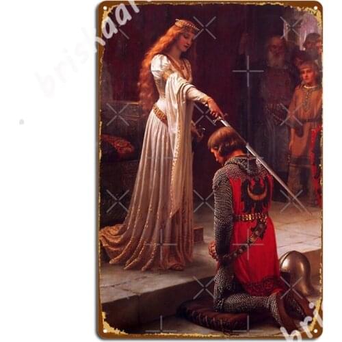 The Accolade, Edmund Leighton 1901 Metal Signs pub Cinema Designing Poster Tin sign Posters