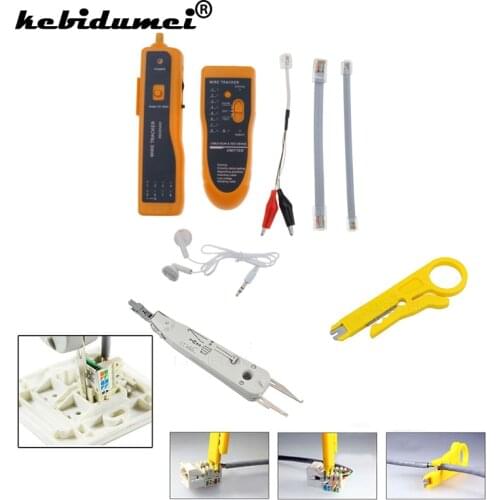 Multi Function Cable Tester Wire Tracker Tracer Network RJ11 RJ45+Network UTP Cable Cutter Stripper+for KRONE Cable Crimper