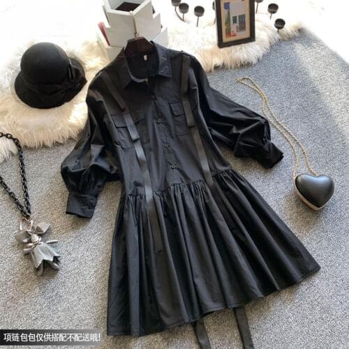 Fashion Design Black Women Dresses Summer New 2021 Long-Sleeved Slim Long Office Lady Elegant Pulls Outwear Tops