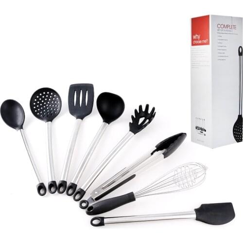 Kitchen Utensil Set High Quality Silicone Staindless Cooking Tools Set Spoon Spatula Ladle Egg Beaters Tools Gadget Accessories