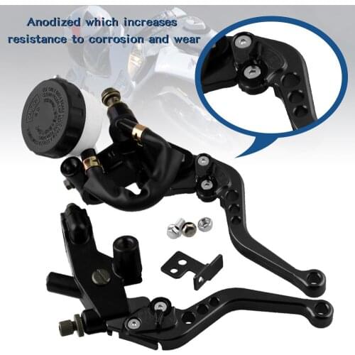 7/8" 22mm Motorcycle Clutch Brake Master Cylinder Reservoir Levers Kit Fluid Reservoir Set For Honda For Honda Kawasaki