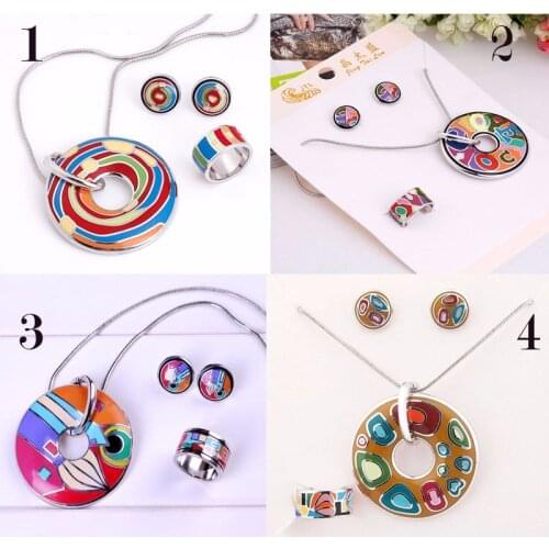 Star Product Big Discount Promotion 20 Styles Rainbow Colorful Enamel Jewelry Set ,1set/pack