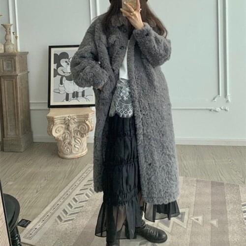 Hstar 2021 Trend New Jacket Lamb Plush Mid-length Fashion Ins Winter Retro Womens Thick Plus Size Cotton Jacket Warm Parka Coat