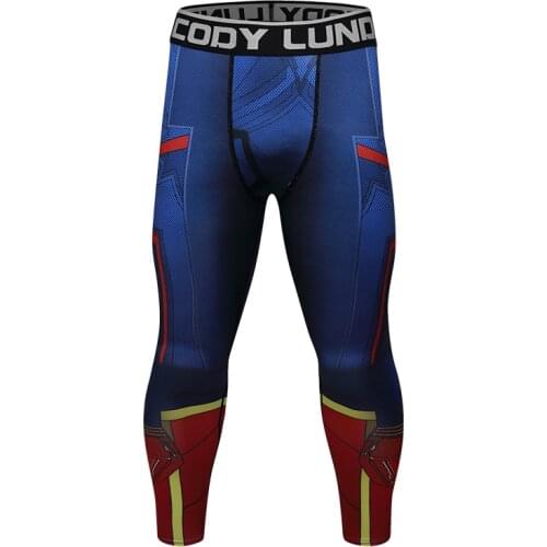 Guangzhou New Style Men Digital Printed Leggings Fashion Running Fitness Sportwear