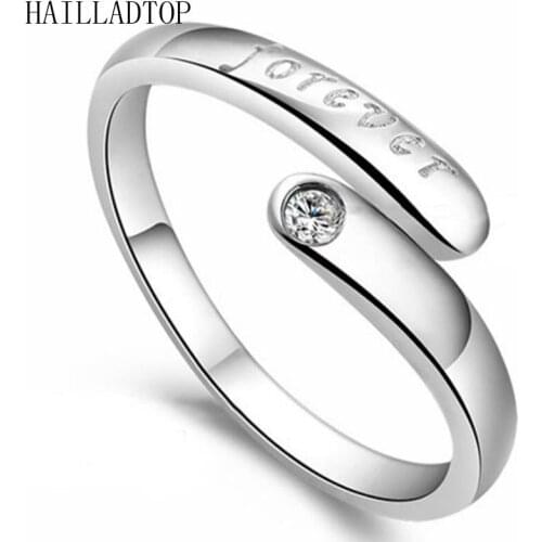 Adjustable Rings for Women Plated 925 Plated Ring Forever Lovers Men Crystal Female Fashion Jewelry mens rings