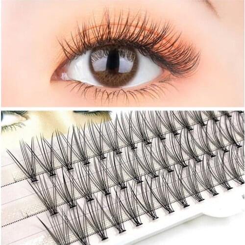 60 pcs of Grafted false Eyelashes Natural artificial 3D mink fur professional makeup false Eyelashes eyelash extension Tools