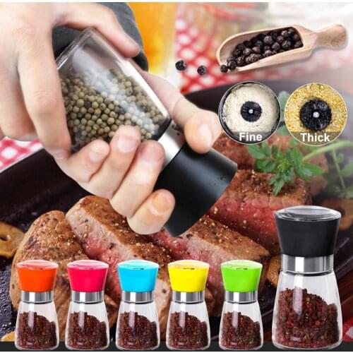 Manual black pepper edible salt grinder Portable Kitchen Salt Pepper Mill Grinder Bottle Seasoning Jar Holder Container Gadgets