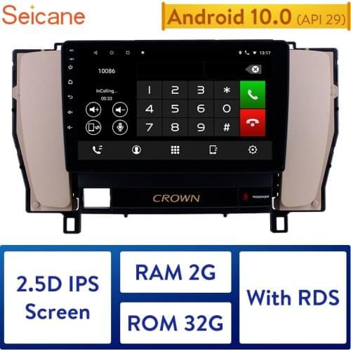 Seicane Android 10.0 GPS Navigation system Touch Screen radio 9 Inch for 2010-2014 Toyota old crown Bluetooth PMS DVR headunit