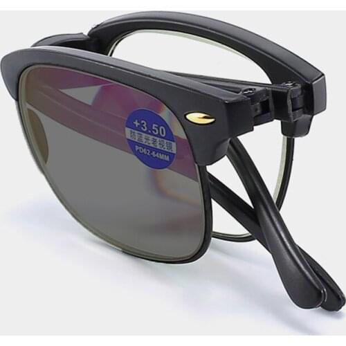 Rivets Folding TR Reading Sunglasses for Men Women Anti Blue Foldable Spectacles Magnifier Travel Driving Sunglasses Customize