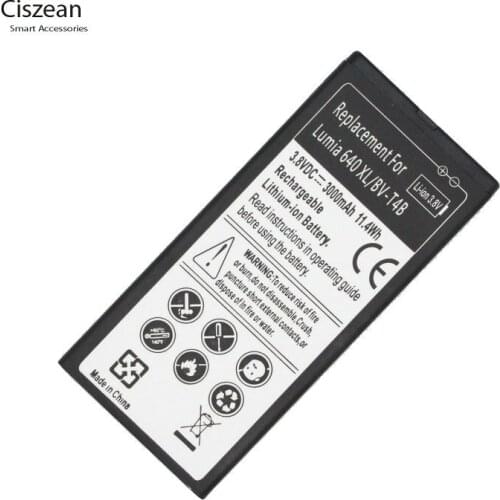 Ciszean BV-T4B BVT4B BV T4B Replacement Battery For Nokia Lumia 640XL 640 XL RM-1096 RM-1063 RM-1062 RM-1066 RM-1064 3000mAh