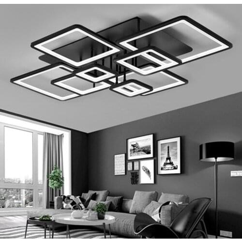 Living room lamp simple modern atmospheric rectangular personality creative led ceiling lamp bedroom lamp warm restaurant lamp
