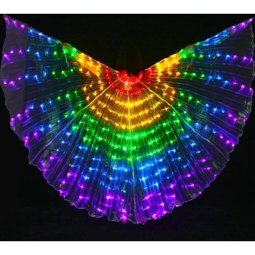 Kids Adult Belly Dance LED Isis Wing Egyptian Indian Club Light up Dancing Wing