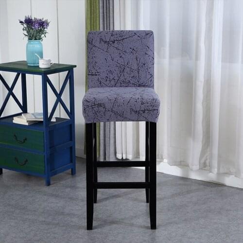 Universal Bar High Stool Bar Counter Low Backrest Chair Cover Household Dirt Resistant elastic Dining Room Chair Stool Covers