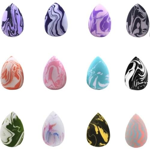 1PC Makeup Sponge Marbling Water-drop Shape Foundation Concealer Sponge Mix Powder Cosmetic Puff Make Up Blender Salmon Texture