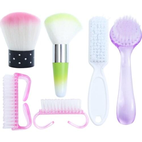 1pcs Soft Nail Powder Cleaning Brush Pink Purple 6 Types for Acrylic UV Gel Dust Remover Manicure Nail Care Cleaner Tools JI095