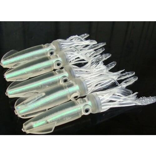 10PCS Glow Soft Squid Octopus Lure Grub Silicone Night Fishing Bait 10.5cm/8.5g