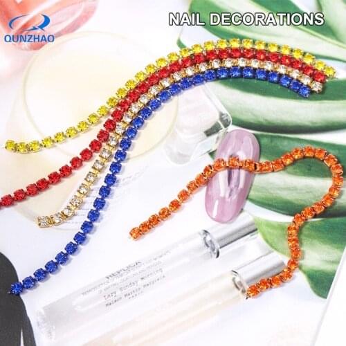 20cm Nail Chain Accessories High Quality Manicure Decoration Colorful Diamond Chain DIY Manicure Nail tool Art