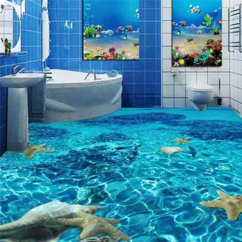 Beibehang Sea starfish custom 3D wallpaper for walls 3 d flooring floor wallpaper for living room papel wall 3d floor tiles