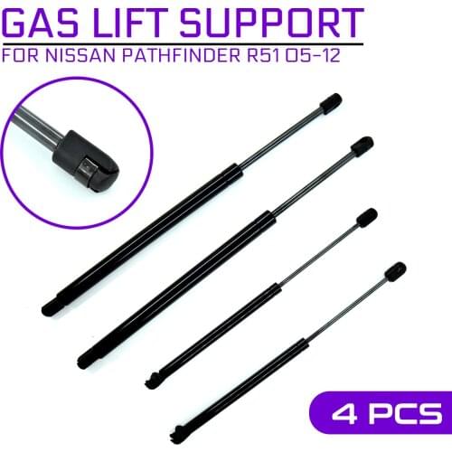 4pcs Car Rear Window Tailgate Boot Gas Struts Support Bar For Nissan Pathfinder R51 2005 2006 2007 2008 2009 2010 2011 2012