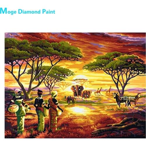 African Savanna Diamond Painting Oil Animals Portrait Round Full Drill Nouveaute DIY Mosaic Embroidery 5D Cross Stitch Gifts