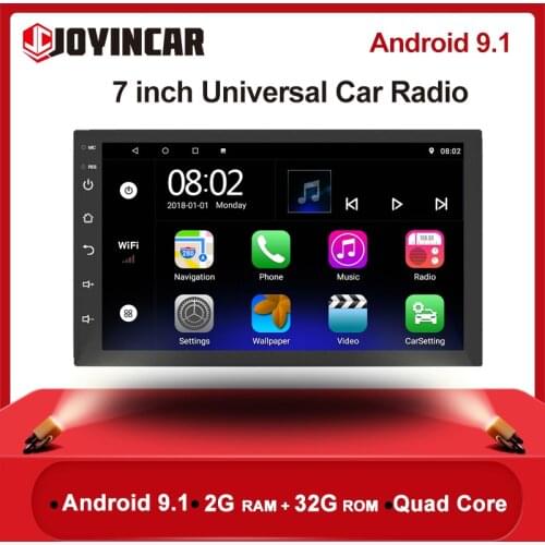7'' Android 9.1 Car Radio Stereo GPS Navi for VW Golf Peugeot 307 Nissan Toyota Hyundai 2 Din Universal Car Multimedia Player