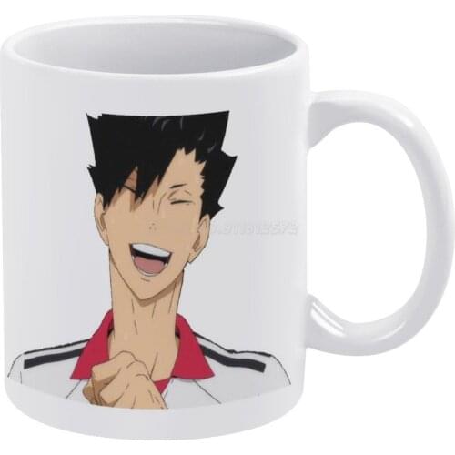Kuroo : ' ) White Mug Ceramic Mug Creative Mug Tetsuro Kuroo Kuroo Tetsuro Anime Haikyu Haikyuu Nishinoya Yu