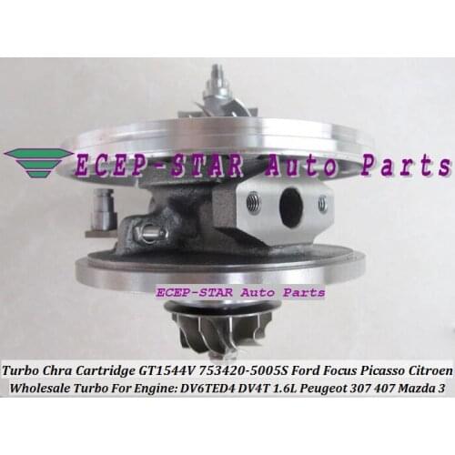 Free Ship Turbo Cartridge CHRA GT1544V 753420 753420-5005S For FORD C-Max For Focus C3 C4 C5 307 407 For VOLVO S40 DV4T DV6T 1.6