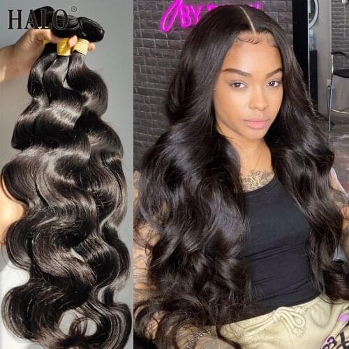 Halo 30 40 Inch 1 3/4 Bundles Brazilian Body Wave bundleHuman Hair Bundle Weave 100% Remy Hair 9A Long Extension Deal Wholesaler