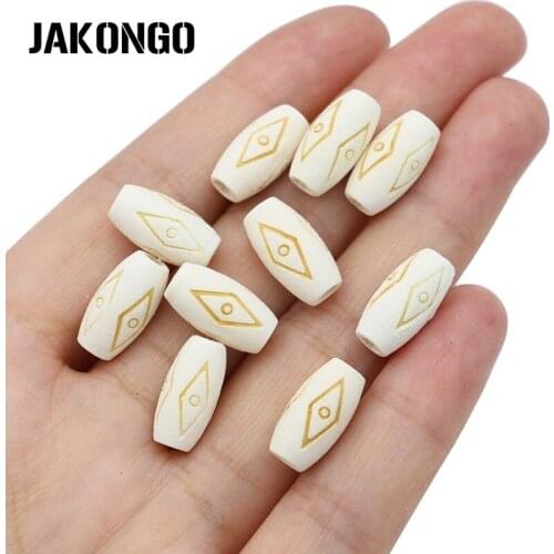 JAKONGO Cone Wood Spacer Beads Loose Beads for Jewelry Making Bracelet Necklace DIY Handmade Accessories 15x8mm 40pcs/lot
