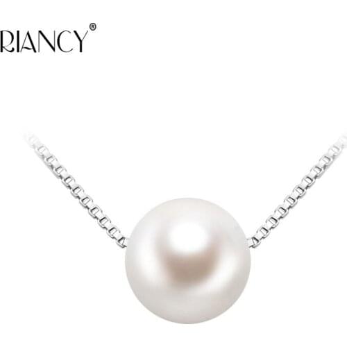 Fashion simple 925 Sterling Silver Round Natural Pearl Choker Necklace, June Birthstone Bridesmaids Gifts